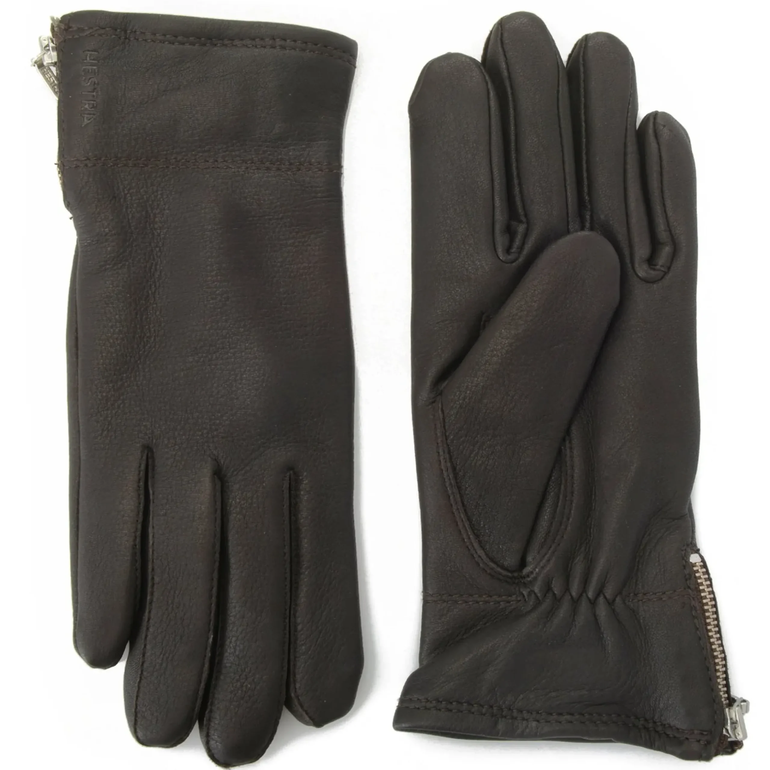 Hestra Charlene Deerskin Leather Zip Gloves