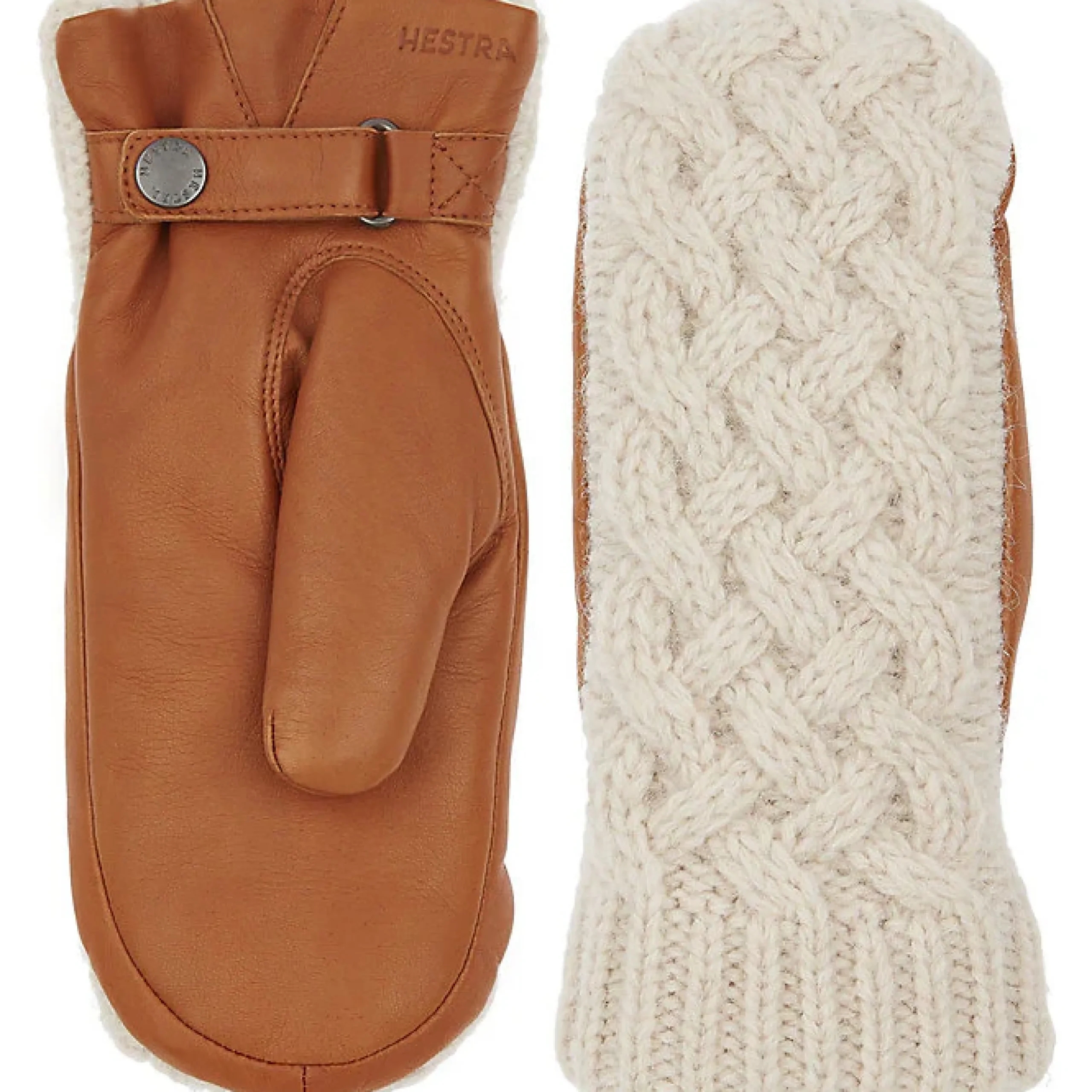 Hestra Ragnhild Cable Knit Leather Mitten