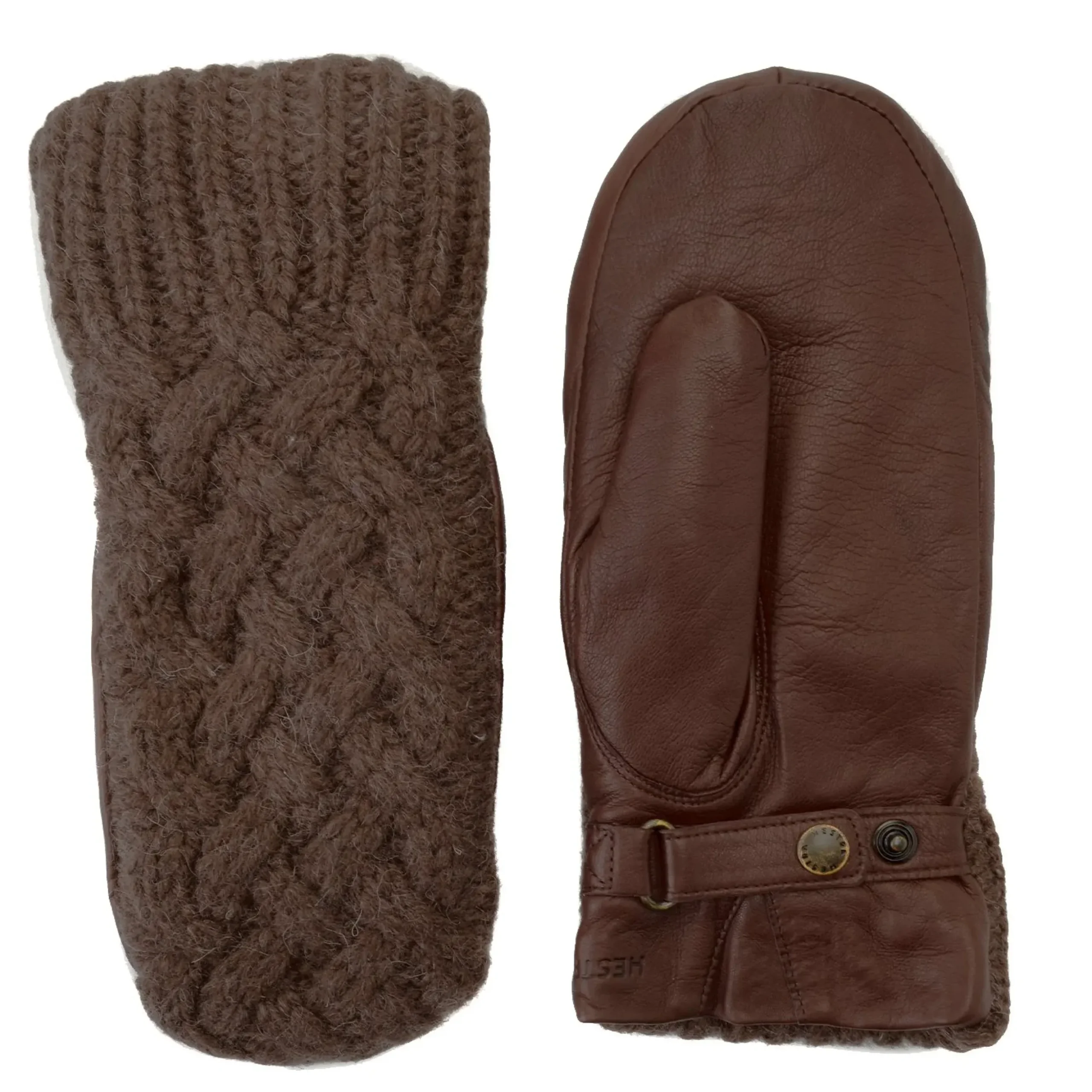 Hestra Ragnhild Cable Knit Leather Mitten