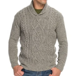 Irelandseye Knitted Clonard Shawl Collar Cable Pullover