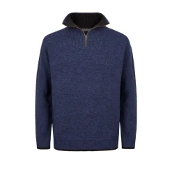 Irelandseye Knitted Lambswool Half Zip Sweater Men's