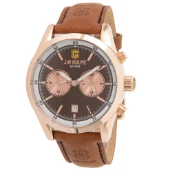 44Mm Quartz Leather Strap Watch Men's