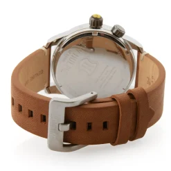 43Mm Quartz Sunray Dial Leather Strap Watch Men's