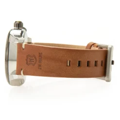 43Mm Quartz Sunray Dial Leather Strap Watch Men's