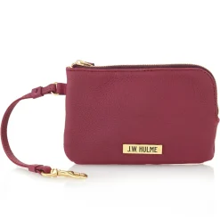 Pearl Zip Wristlet Pouch Pebble Leather