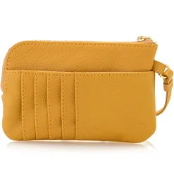 Pearl Zip Wristlet Pouch Pebble Leather