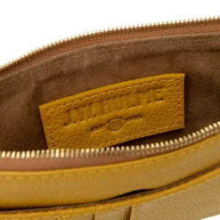 Pearl Zip Wristlet Pouch Pebble Leather